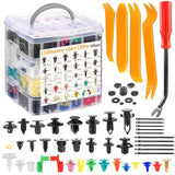 Car retainer clips kit 1240PCS with 32 sizes, fastener removal tools, cable ties and sponge pads for automotive panel and bumper repair.