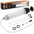 200cc fluid extractor pump with hose kit for transferring engine oil, coolant and brake fluid in automotive maintenance