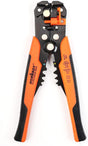 8 Inch 5-in-1 Automatic Wire Stripper with Self Adjusting Jaws, Wire Cutter, Terminal Crimper and Orange Non-Slip Handles