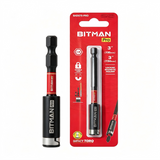 1/4 inch impact magnetic bit holder with quick change hex shank, double locking mechanism, strong magnetic tip and torsion zone, available in 2.5 inch, 3 inch and 6 inch lengths for impact drivers and power drills.