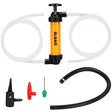 manual siphon transfer pump kit for air and liquid with hoses and adapters