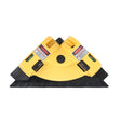 90 degree right angle laser level gauge with 30 ft red beam, dual bubble levels, measuring ruler edge and compact layout body for tile, flooring, wall, cabinet and interior construction alignment