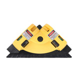 90 degree right angle laser level gauge with 30 ft red beam, dual bubble levels, measuring ruler edge and compact layout body for tile, flooring, wall, cabinet and interior construction alignment