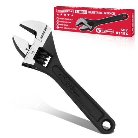 4 inch adjustable wrench 100mm mini adjustable spanner with laser engraved scale for household and small repair jobs