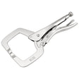 11-inch locking C-clamp pliers with Cr-Mo steel construction, adjustable tension screw and quick-release lever for welding and woodworking.