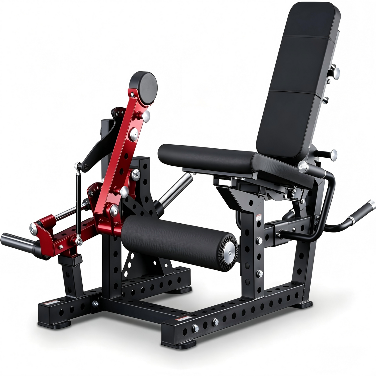 plate loaded leg extension and curl machine adjustable home gym equipment with backrest, ratio system, leg workout trainer