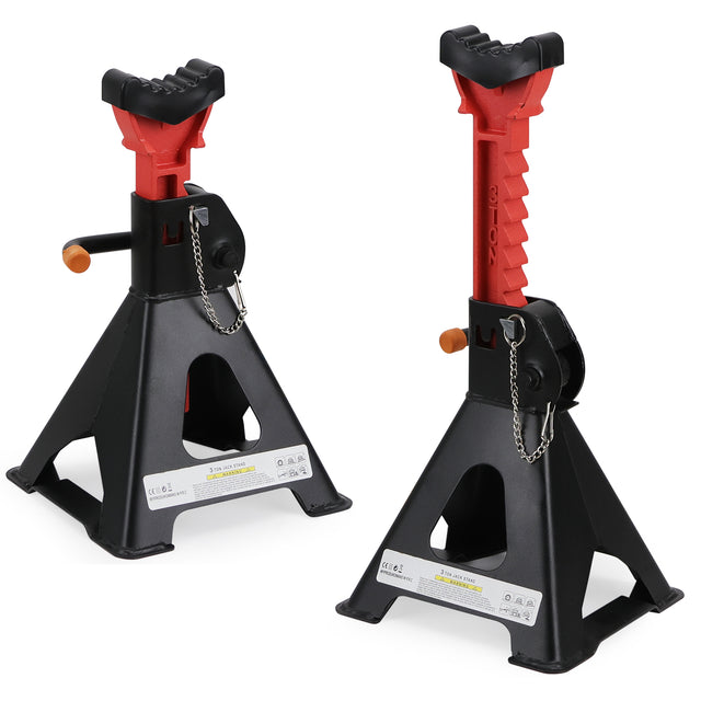 3-Ton car jack stand with double safety locking system, adjustable height, heavy-duty vehicle support