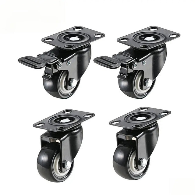 40mm and 50mm swivel caster wheels with brake and non-brake for furniture carts workbenches and storage trolleys