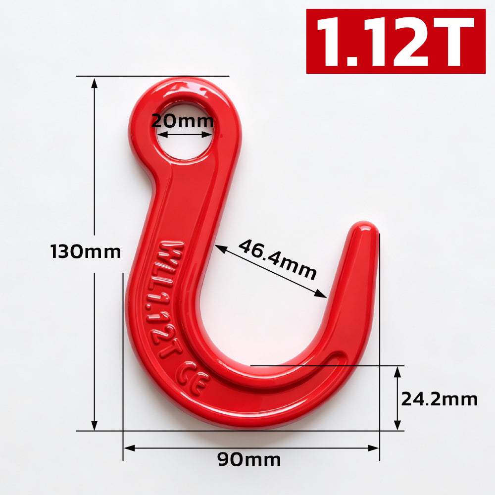 large opening eye hook with heavy-duty powder-coated finish for rigging, lifting, cargo securement and material handling