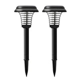 2 pack solar insect killer lamp outdoor UV mosquito zapper garden stake lights with dual lighting modes waterproof