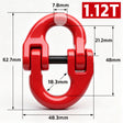 G80 hammerlock coupling link with red powder-coated finish for connecting Grade 80 lifting chains, rigging and hoisting assemblies