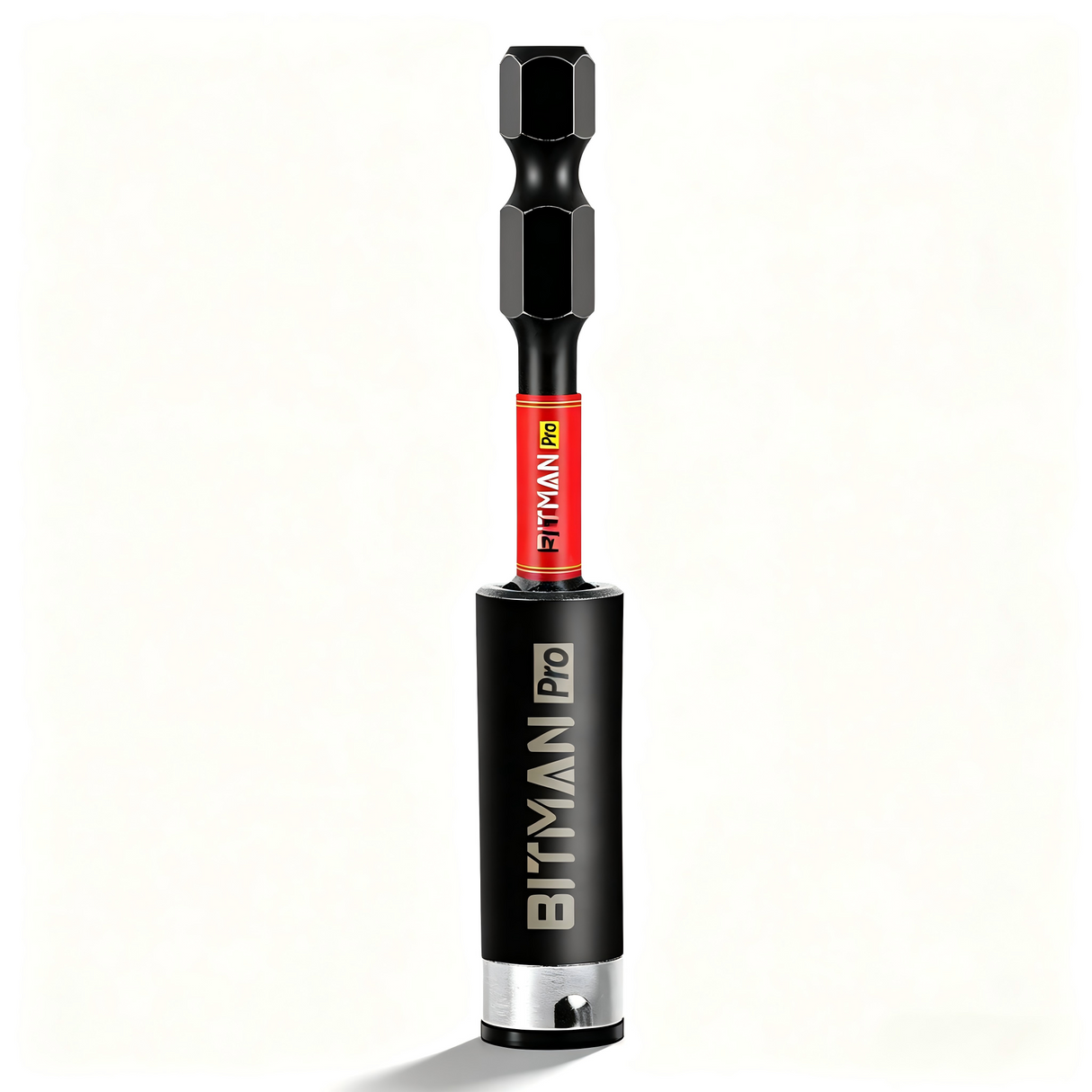 1/4 inch impact magnetic bit holder with quick change hex shank, double locking mechanism, strong magnetic tip and torsion zone, available in 2.5 inch, 3 inch and 6 inch lengths for impact drivers and power drills.
