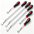 6-Piece Pry Bar Set with Hardened CR-V Steel Forked Tips, 9.25-Inch and 19.09-Inch Nail Puller Tools, Non-Slip Handles for Automotive and DIY Repairs