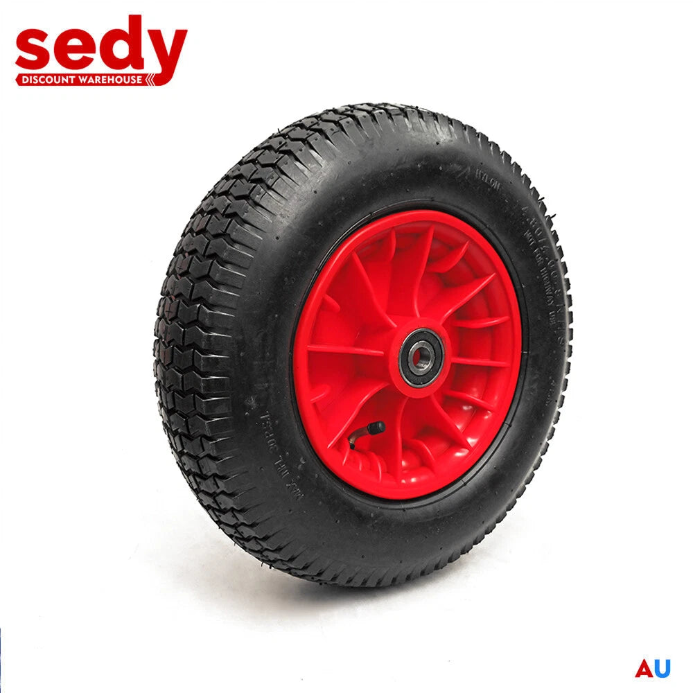 16 inch pneumatic wheelbarrow wheel 4.80/4.00-8 with 16mm bore, heavy-duty cart and trolley tyre replacement with steel rim