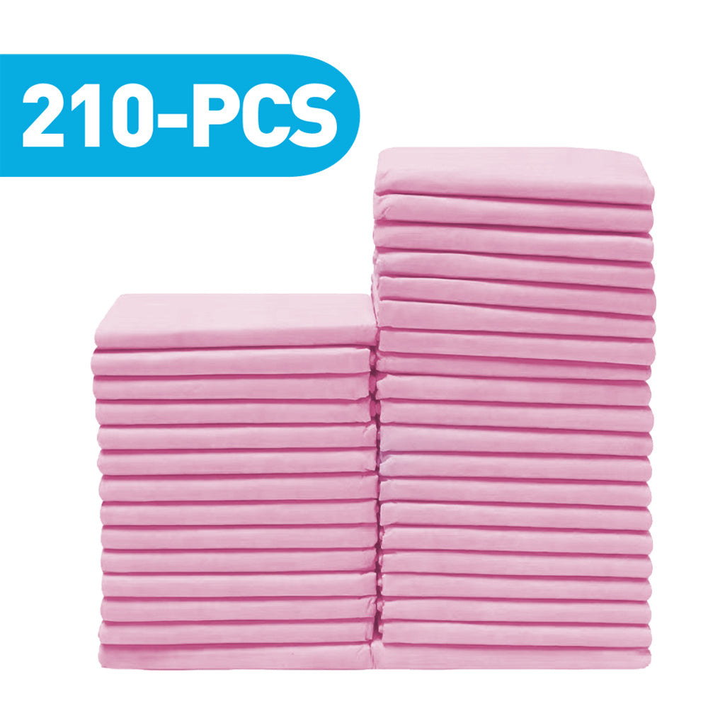 VaKa Pet disposable puppy pee pads, 60 x 60cm, 6-layer absorbent leakproof dog training pads in pink or blue, 105 or 210 count