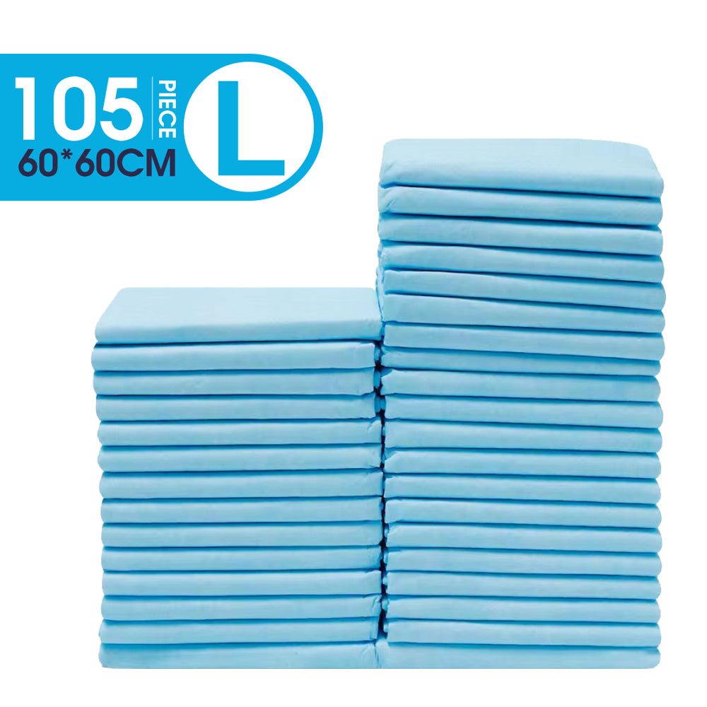VaKa Pet disposable puppy pee pads, 60 x 60cm, 6-layer absorbent leakproof dog training pads in pink or blue, 105 or 210 count