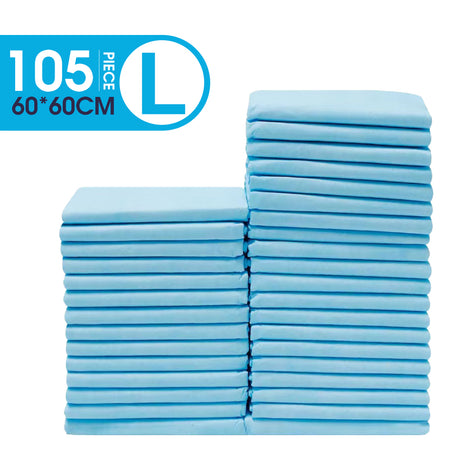 VaKa Pet disposable puppy pee pads, 60 x 60cm, 6-layer absorbent leakproof dog training pads in pink or blue, 105 or 210 count