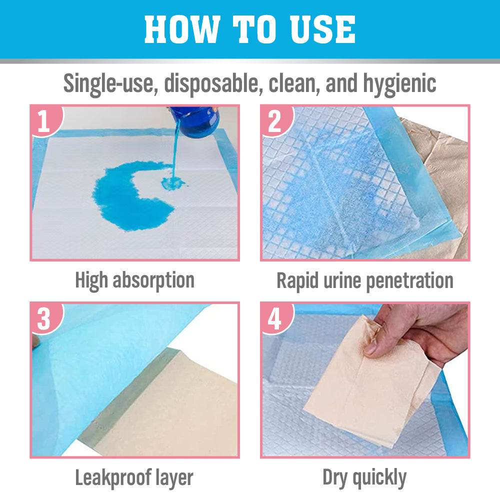 VaKa Pet disposable puppy pee pads, 60 x 60cm, 6-layer absorbent leakproof dog training pads in pink or blue, 105 or 210 count