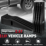 Heavy-Duty A Pair Car Ramps with Non-Slip Surface for Extra-Wide Tire - 2.6 Ton Capiticy