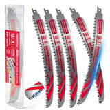 12 inch reciprocating saw blades wood pruning 6 TPI bi metal curved edge sawzall blades for wood cutting 5 pack