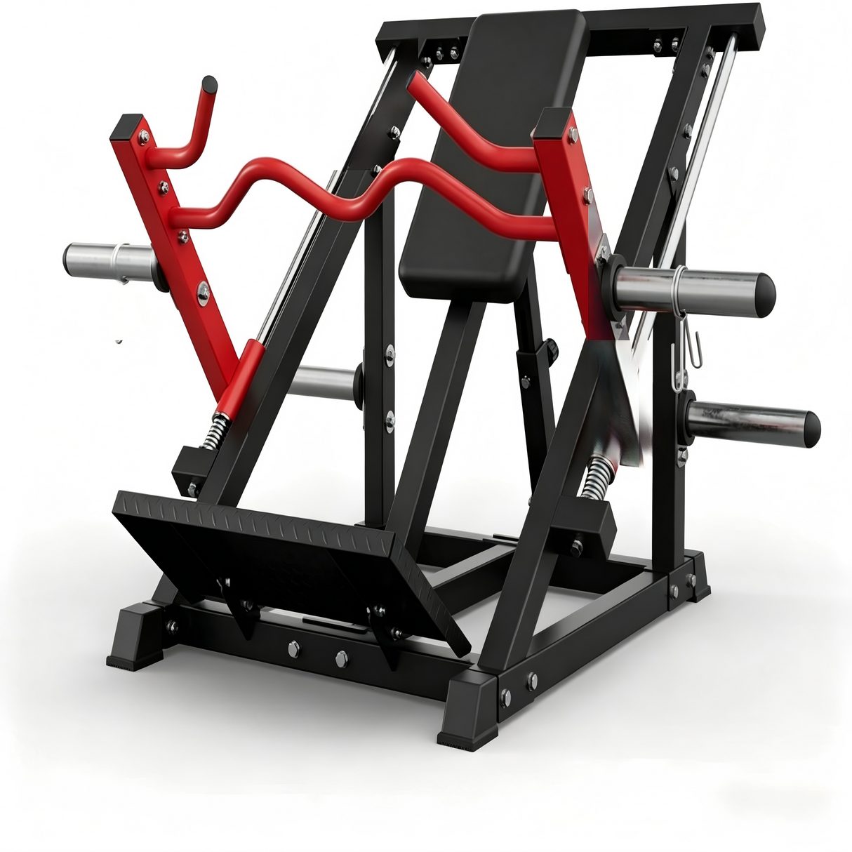 plate loaded linear row machine seated row trainer with adjustable backrest multi grip handles home gym back workout equipment