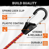 10 piece 18 inch bungee cord set with carabiner clips 9mm heavy duty elastic rope straps for cargo tie down outdoor use