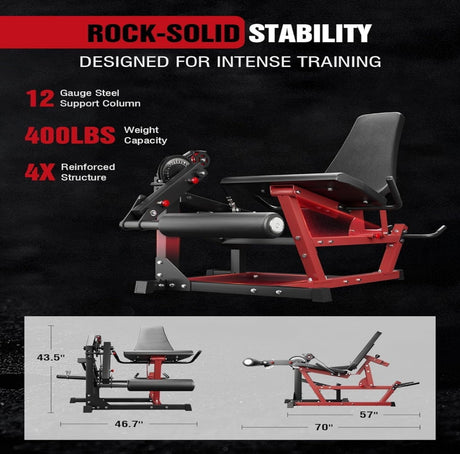 leg extension and curl machine 1:1 cable system adjustable leg developer home gym equipment quad hamstring trainer 400lbs heavy duty strength machine