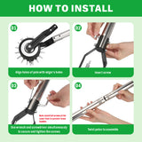 manual rolling lawn edger tool with 67.7 inch stainless steel handle, metal edging blade and guide wheel for trimming grass edges along sidewalks, driveways, garden paths and lawn borders
