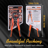 8 Inch 5-in-1 Automatic Wire Stripper with Self Adjusting Jaws, Wire Cutter, Terminal Crimper and Orange Non-Slip Handles