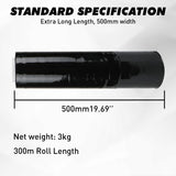 black stretch wrap roll 500mm x 300m heavy duty plastic pallet wrap film for moving, shipping, warehouse packing and storage protection
