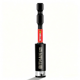 1/4 inch impact magnetic bit holder with quick change hex shank, double locking mechanism, strong magnetic tip and torsion zone, available in 2.5 inch, 3 inch and 6 inch lengths for impact drivers and power drills.