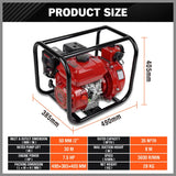 2 inch gasoline water pump with 7.5HP engine and steel frame for irrigation drainage and water transfer