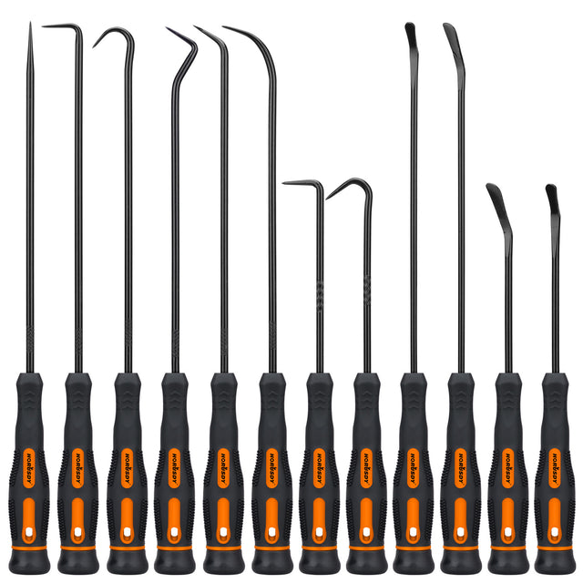 12 piece hook and pick set with long and mini picks for o ring removal automotive and diy repair