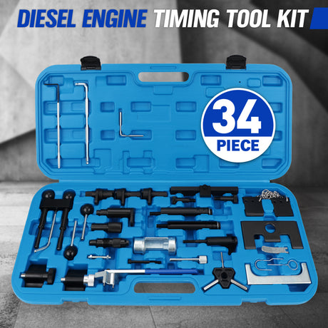 diesel engine timing tool kit for VW Audi Skoda Seat 34pcs TDI timing locking tools camshaft crankshaft alignment set with case