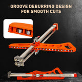 Orange 23-pulley drywall cutter tool with laser scale ruler, foldable arm, adjustable positioner and aluminum alloy cutter holder for cutting gypsum board and plasterboard