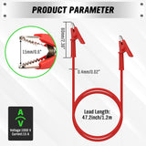 1.2m alligator clip test leads set with insulated silicone wires for multimeter and circuit testing – 1000V 15A rated professional tool.
