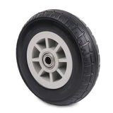 8-inch solid rubber replacement wheel with 15mm bearing bore for carts, trolleys and garden equipment