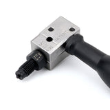 4-piece brake tube flaring tool kit with dual head design for 3/16" SAE and 4.75mm DIN bubble and double flares, in blue storage case