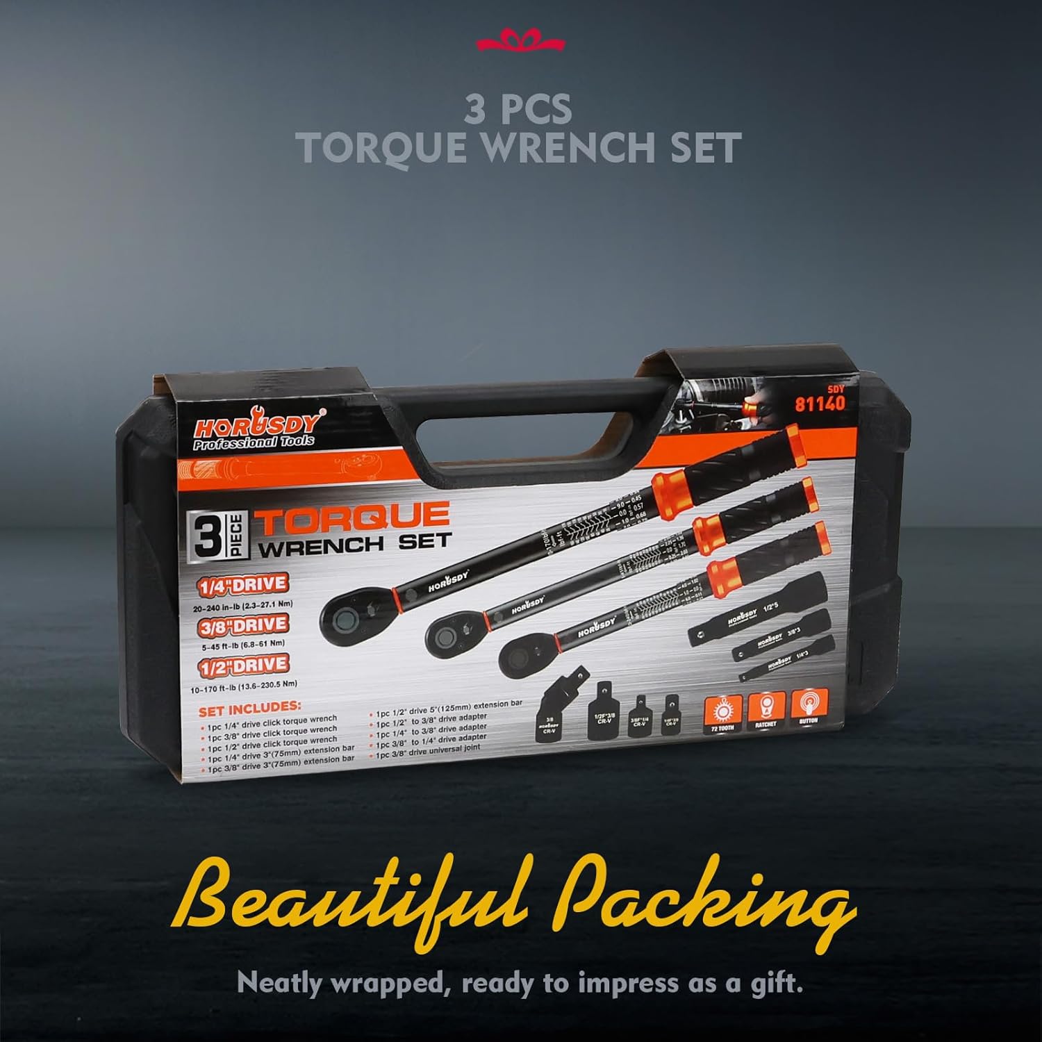 HORUSDY Click Torque Wrench Set 1/4