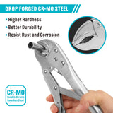 10 inch curved jaw locking pliers with adjustable tension screw, CR-MO steel serrated jaws and 1.6 inch jaw capacity