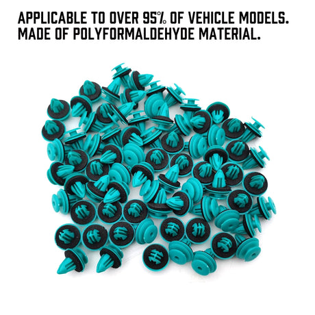 250pcs blue car door panel clips 9mm trim retainer fasteners push type automotive plastic rivets with foam gasket replacement