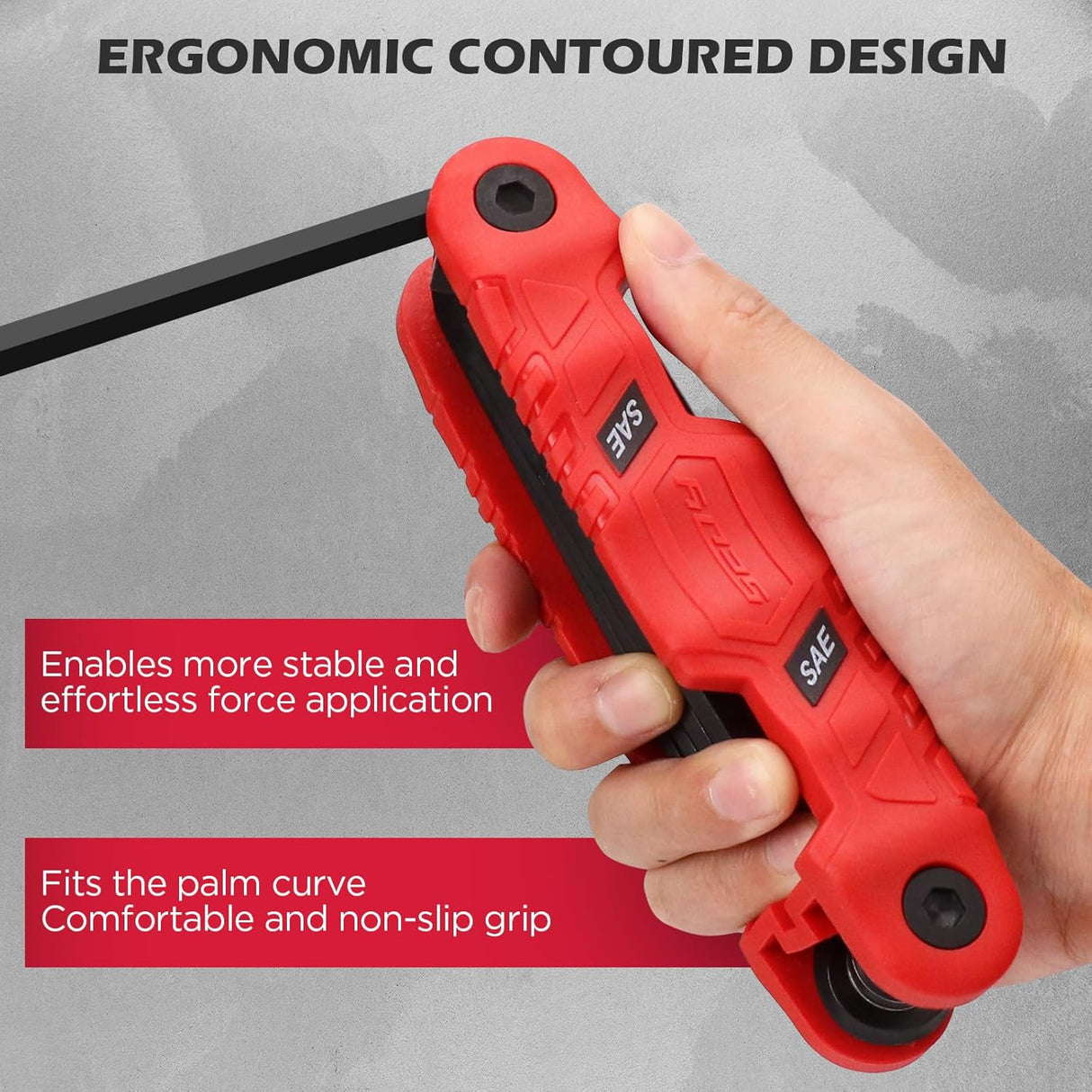 SEDY 11PCS Folding SAE Hex Key Set with S2 Steel Construction, Ergonomic Handle and Compact Folding Design for Auto, Bike and Home Repair