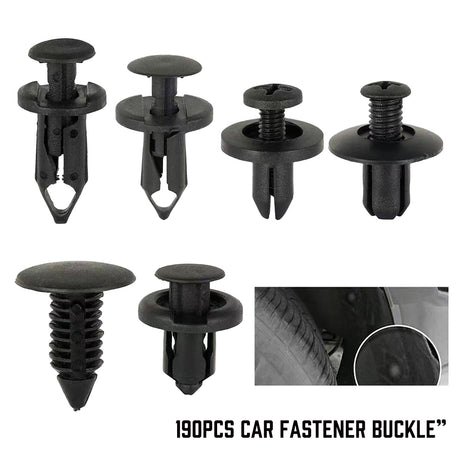 190pcs car retainer clips kit push type fasteners assortment automotive trim panel bumper door clips plastic rivets replacement set