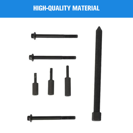 10-piece motorcycle crankshaft separator and splitter tool kit for engine repair, includes bolts and plate in blue blow-moulded case