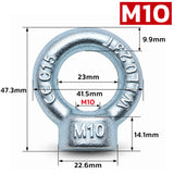 Metric lifting eye nut M8-M24 threaded rigging eye bolt nut for lifting, hoisting, machinery and industrial applications