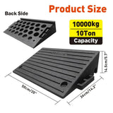 heavy duty rubber curb ramp with anti-slip angled surface, 10 ton load capacity and connectable design for driveways, doorways, cars, wheelchairs, motorcycles, trolleys, strollers