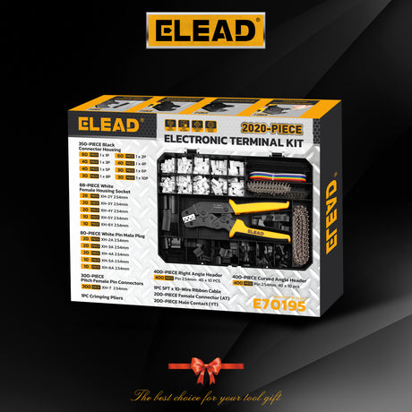 ELEAD 2020 piece electronic terminal kit with ratcheting crimping tool, XH 2.54mm connectors, male and female pin terminals, wiring connector set for electronics repair and automotive wiring