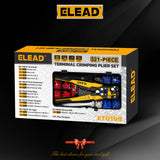 ELEAD wire crimping tool kit with automatic wire stripper, terminal connectors assortment and storage case for electrical wiring repair