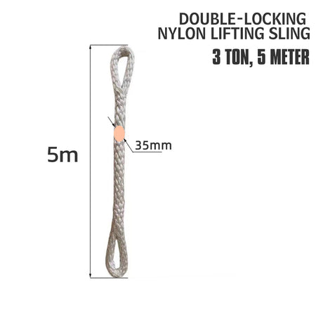 2T / 3T / 5T Nylon Lifting Sling, Heavy Duty Endless Round Sling for Hoisting & Rigging