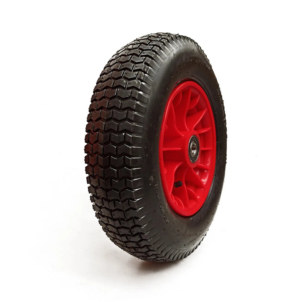 16 inch pneumatic wheelbarrow wheel 4.80/4.00-8 with 16mm bore, heavy-duty cart and trolley tyre replacement with steel rim